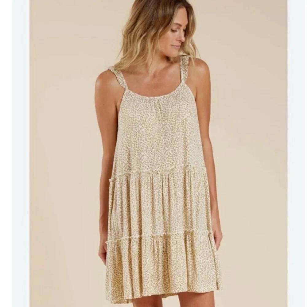 Rylee + Cru Cream Floral Mini Dress - Picture 1 of 7